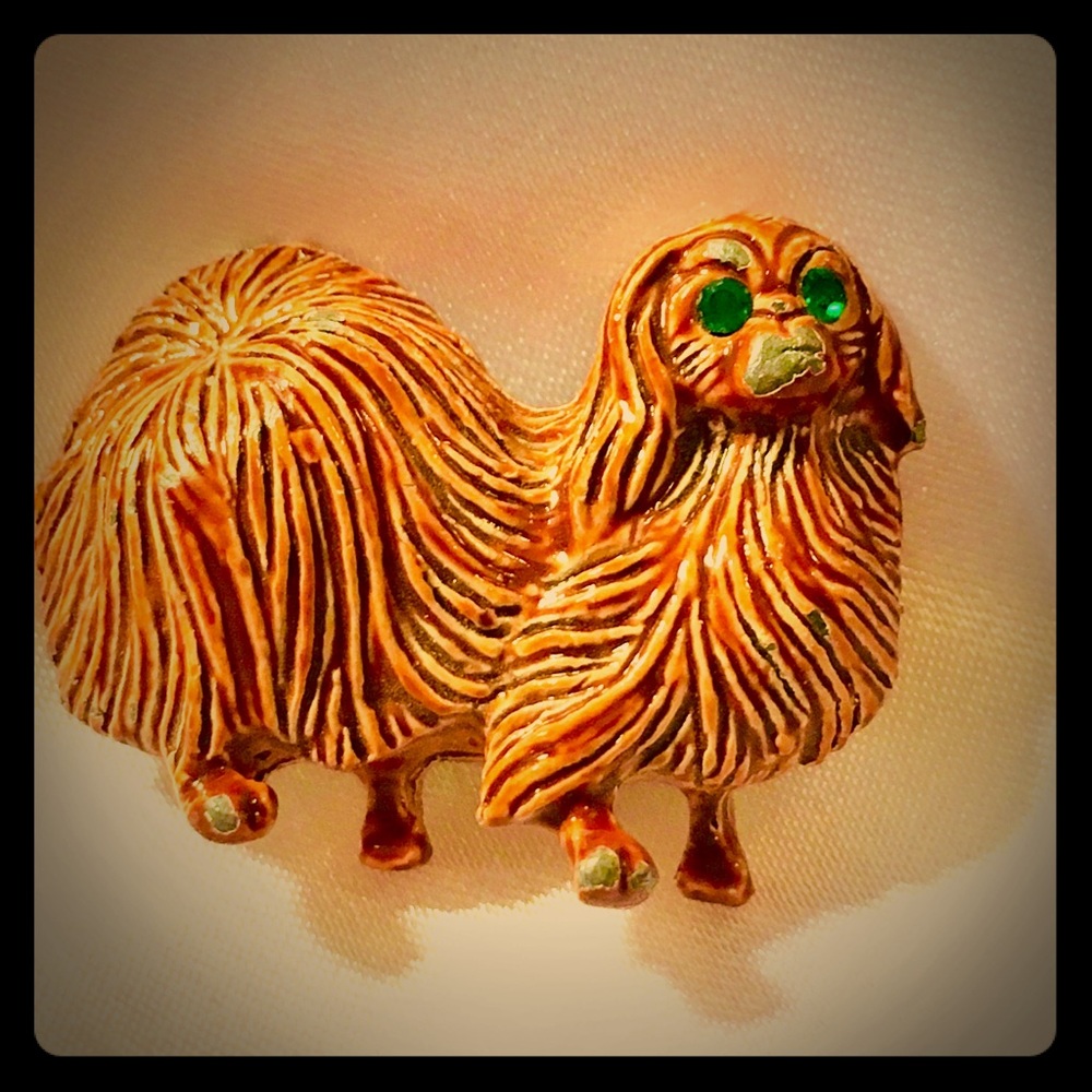 Vintage Jewelry Signed Gerry’s Shih Tzu Brooch Pin